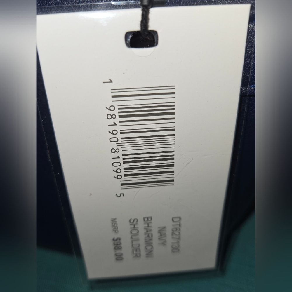 Steve Madden Navy Shoulder Bag With Hair Clip - Picture 7 of 10